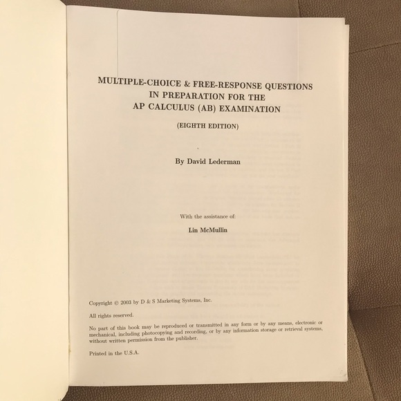 Final sale Like new AP Calculus AB by David Laderman 6 full exams - Picture 3 of 5